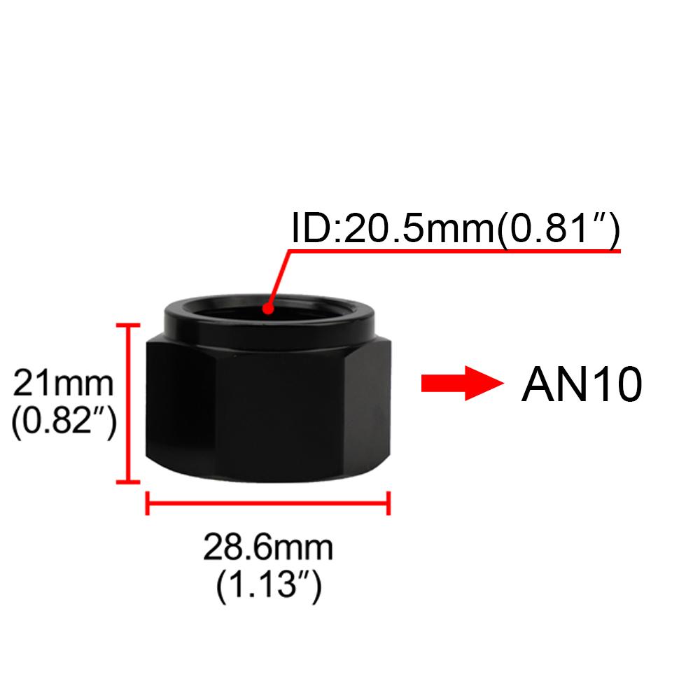 AN6 AN8 AN10 Female Thread Aluminum Pipe External Hex Head Flare fiting TUBE NUT End Cap Plug Fitting Coupler Connector Adapter