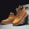 Модные уличные кожаные мужские ботинки без застежек на платформе, роскошные брендовые мужские зимние плюшевые ботинки для снега, модные универсальные мужские ботинки для мотокросса