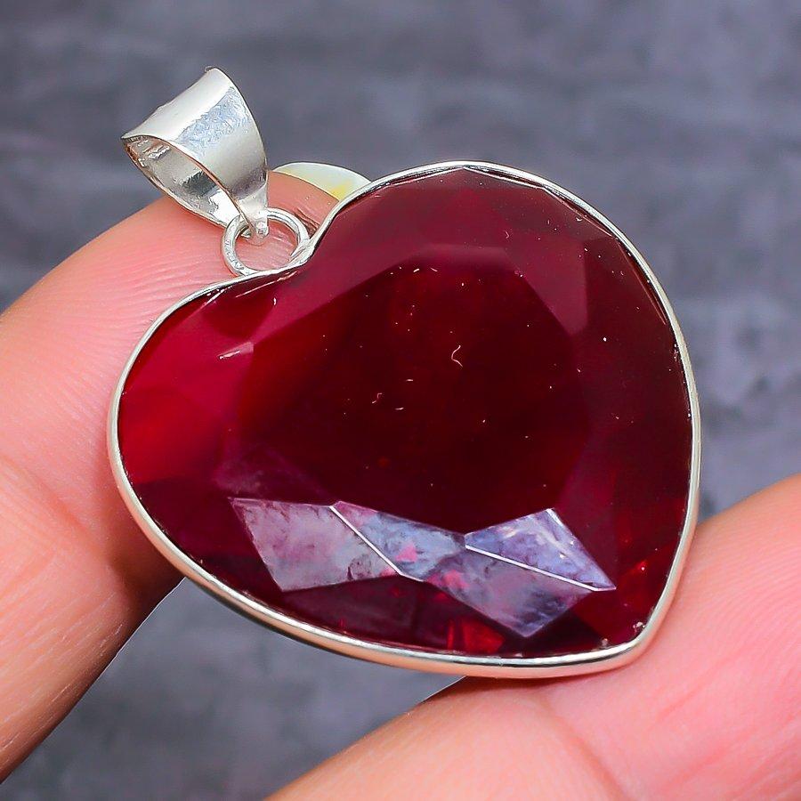 Этнический кулон из граната и серебра 925 пробы 1,62" j3Y02