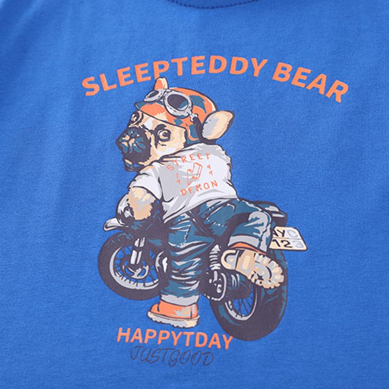 Детский комплект для мальчиков с короткими рукавами и рисунком из мультфильмов, повседневные джинсовые шорты, комплект из двух предметов, удобная одежда для малышей и мальчиков