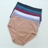 Fashion Large Size Mid-waist Pure Cotton Briefs Breathable High Elastic Comfortable Underwear Solid Color Women's Briefs Suitable for Fat Girls