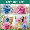 Adorable Stitch Plush Toy With Cute Bowtie Perfect For Couple Gifts In Soft Blue And Pink Colors