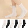 Socks Women's Summer Thin Embossed Socks White 7A Antibacterial Anti-odour Mid-calf Socks Breathable Sweat Socks for Women