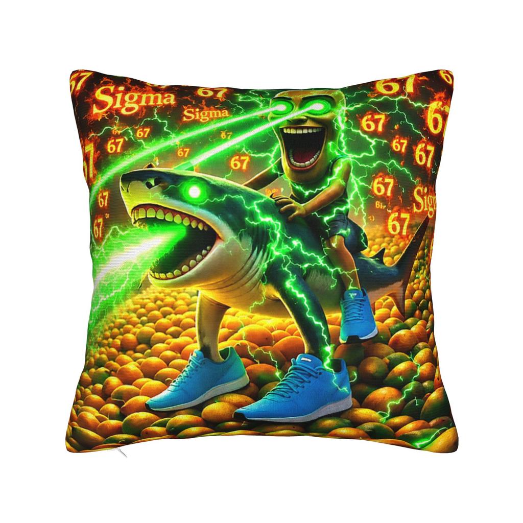 Funny Tung Tung Tung Sahur Italian Brainrot Meme Pillow Cover Comfy Cushion Cover Funny Pillow Case For Wedding Party Home Decor