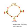 Novirassine Dainty Stainless Steel Jewelry Bracelets  Gold Plated Y2K Red Cherry Fruit Pendants Jewelry Gift Set