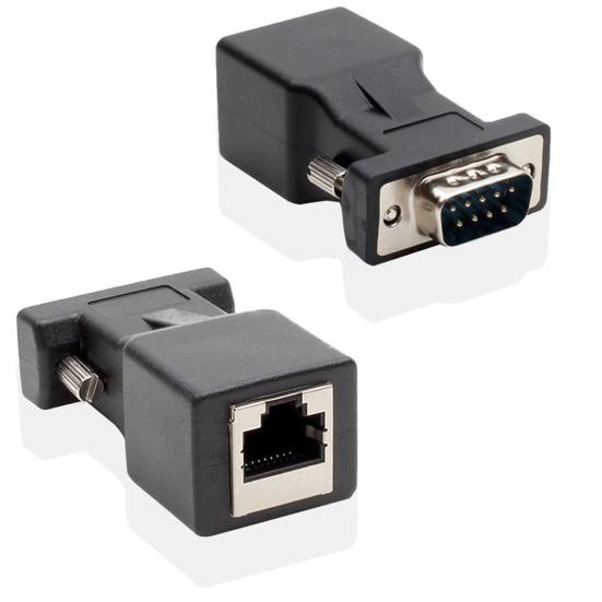 2 шт. 9-контактный последовательный порт DB9 RS232 «папа» и «мама» на RJ45 Cat5e/6 Ethernet-адаптер