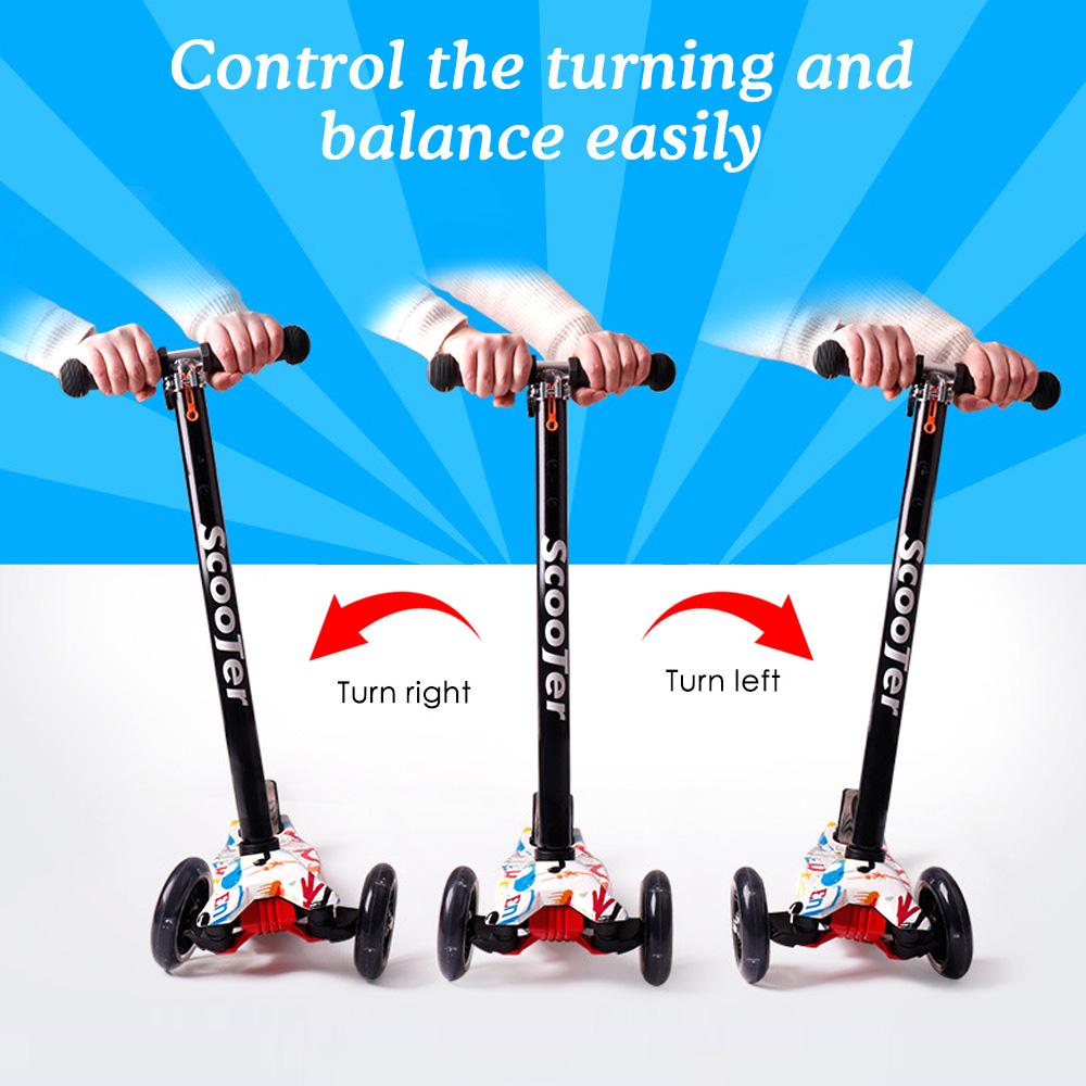 Складной самокат для детей, 3-колесный самокат со светящимися колесами, самокат для малышей 3-8 лет