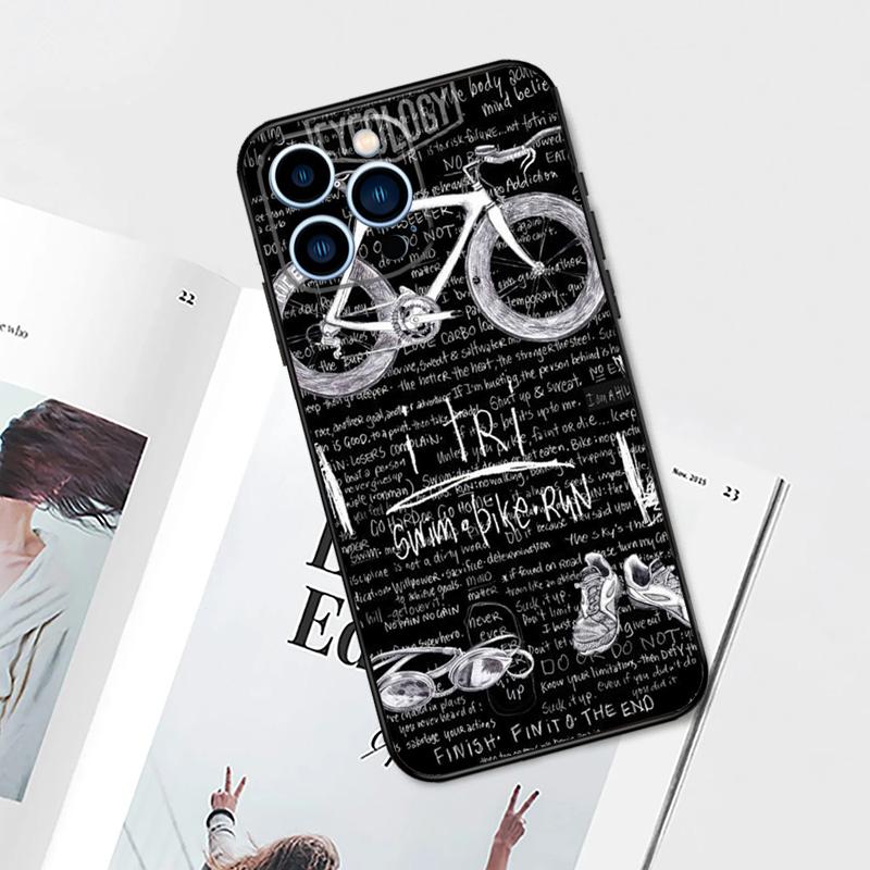 Чехол для триатлона Swim Bike Run для iPhone 17 Pro Max 14 11 15 16 Pro Max 13 12 mini 16 Plus 16e 17 Air Чехол для телефона