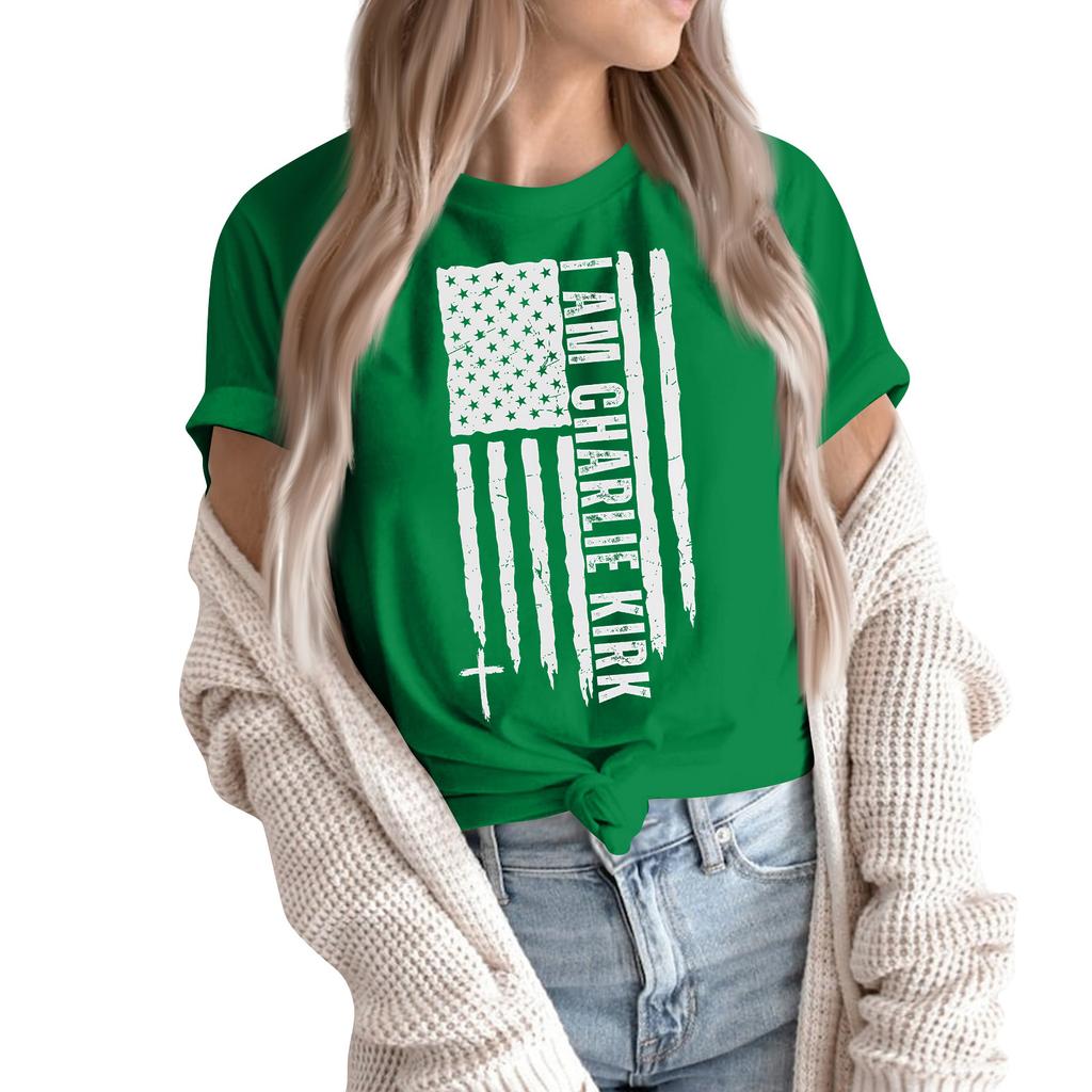 Женские модные повседневные пуловеры с короткими рукавами и круглым вырезом с принтом