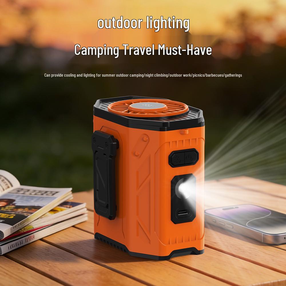 Portable High-Speed Waist-Hanging Fan with Digital Display for Outdoor and Camping
