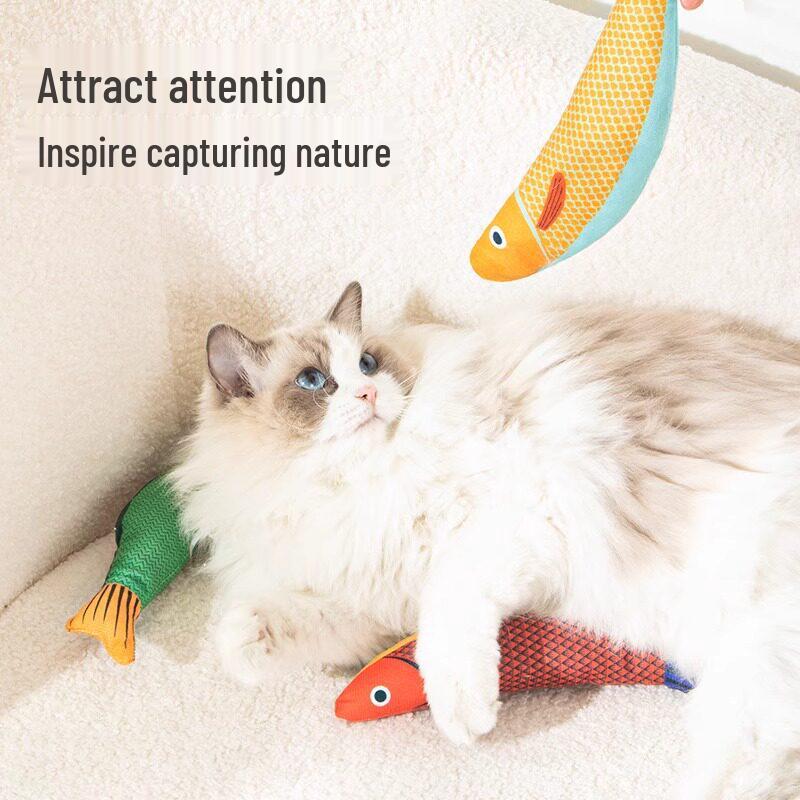 Catnip Saury Toy: Entertaining Simulation Fish for Chewing, Grinding, and Relieving Boredom in Cats.