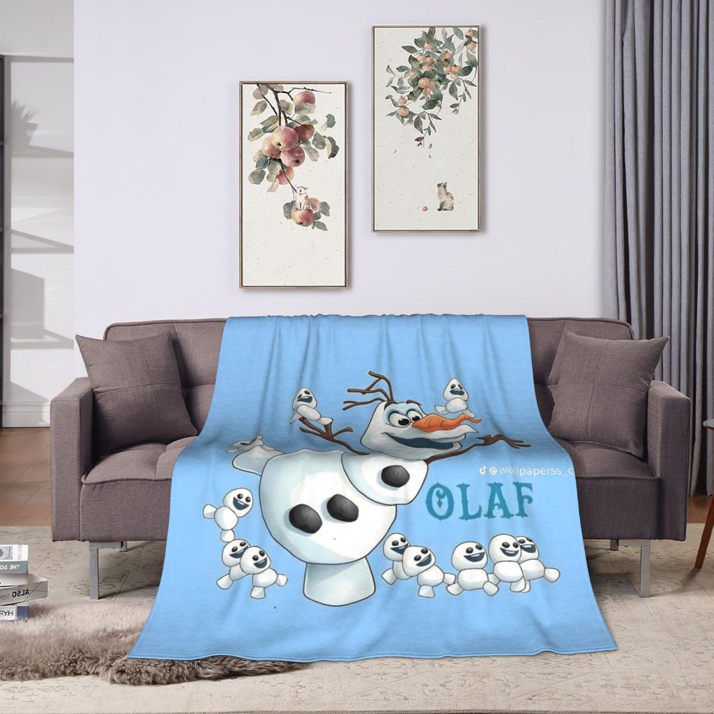 Frozen Olaf Cartoon Blanket Super Soft Novelty Plush Throw Blanket For Bedroom Airplane Travel Flannel Bedspread Bed Cover