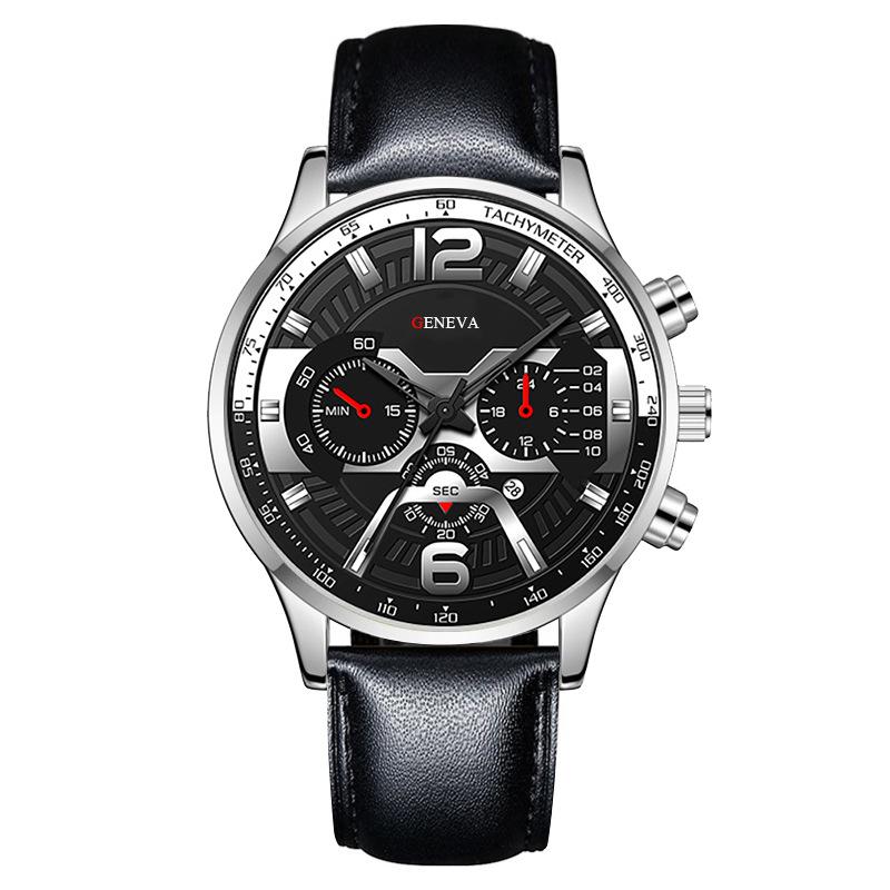 Мужские часы Мужские часы Модные тенденции Календарь Шестиконтактный ремень Часы Кварцевые часы Светящиеся часы