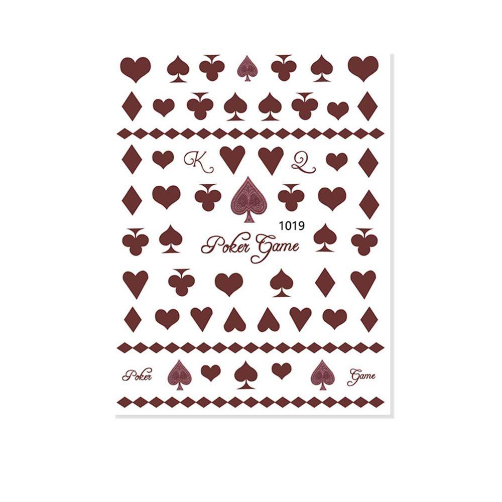 Японские наклейки Мода Интересная DIY Украшение для ногтей Покер Наклейка для нейл-арта Маникюр Дизайн игральных карт