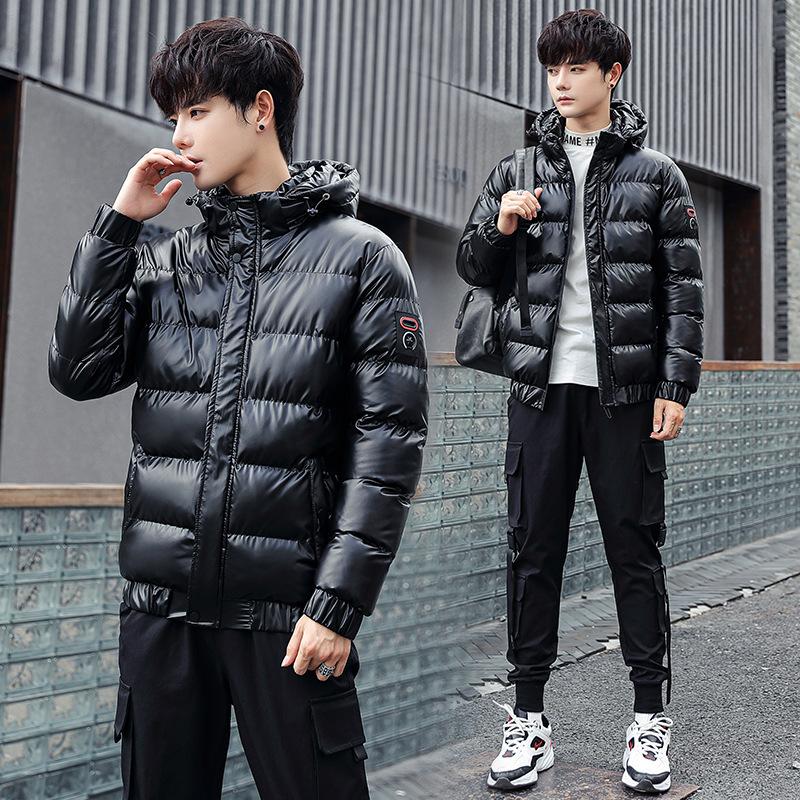 Мужская зимняя новая корейская модная молодая и красивая мужская повседневная короткая хлопковая куртка с капюшоном