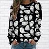 2025 Autumn and Winter Halloween Element Explosion 3D Digital Printing Women's Crew Neck Sweater