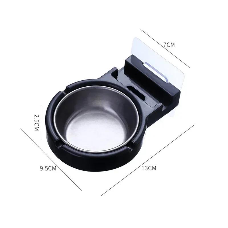 1PC Stylish Wall-mounted Stainless Steel Ashtray for Home or Office Use