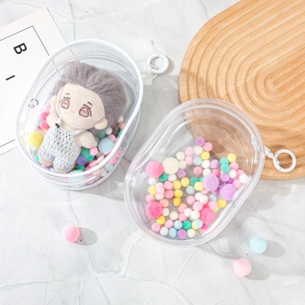 PVC Cotton Doll Display Bag with Keychain Cotton Doll Storage Bag Outdoor