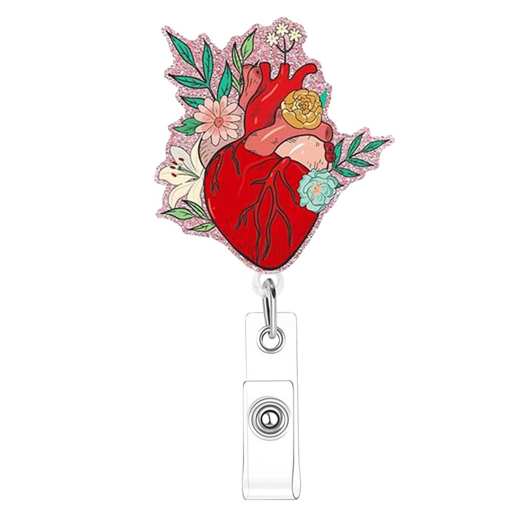 Glitter Acrylic Badge Holder Sturdy Ghost Id Card Holder Retractable Badge Reel Acrylic Pumpkin Badge Reel For Id Display Doctor