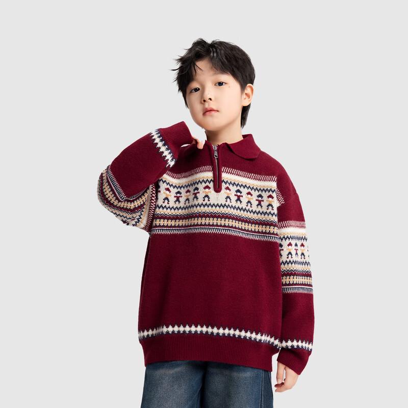 Мальчиковый поло-свитер с узором Fair Isle