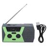 Outdoor Solar Hand Crank Weather Radio LED Flashlight AMFM NOAA Radio Green