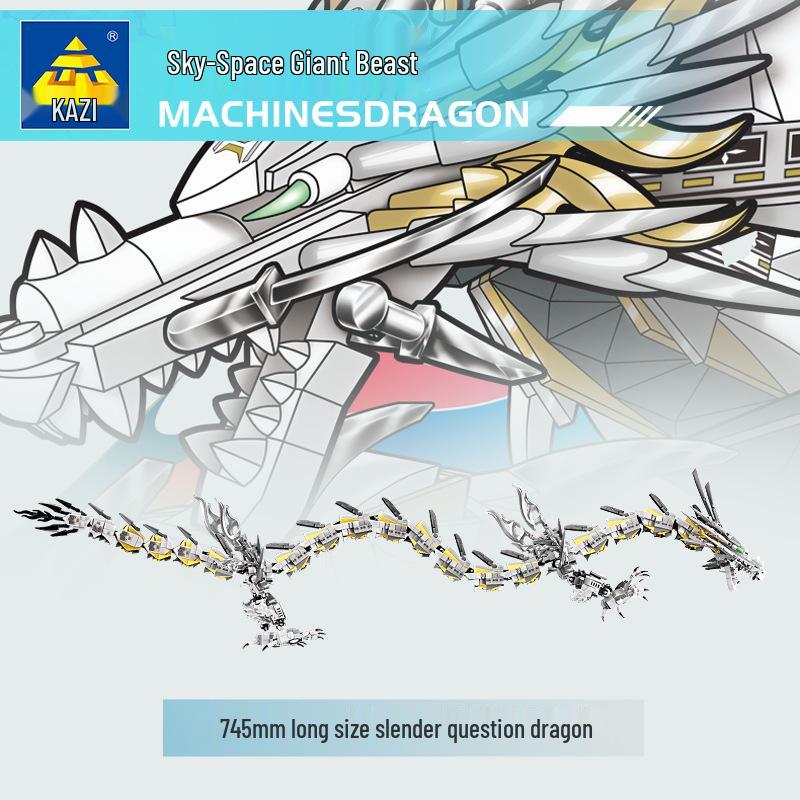 KaiZhi White Hurricane Dragon Space-Air Beast Building Blocks: Chinese Style Educational Toy Gift for Boys