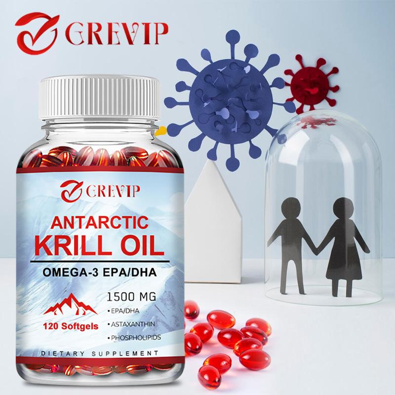 GREVIP - 1500mg Antarctic Krill Oil Capsules - Joint Health - Heart, Joint, and Eye Health
