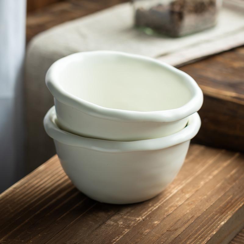 High-Value Ceramic Tableware Rice Bowl Girls' Bird'S Nest Bowl Creative Spoon Household Small Bowl Porridge Bowl Dessert Bowl