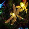 Colorful Dragonfly Solar String Lights Outdoor Waterproof Dragonfly Lights Festival Night Lamp Patio Garden Wedding Decoration