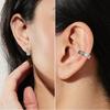 Zirconia Earrings Eternity Fake Earrings Silver 925 Width 15mm Ear Cuff CZ Diamond Hoop Earrings Earrings for Both Ears Stylish Hypoallergenic Sparkly