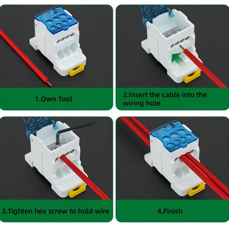 NEW DIN Rail Terminal Block UKK Series 80A Distribution Box One In Six Out Power Wire Electrical Connector Junction Equipment