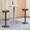Set of 2 Swivel Bar Stools with Footrest and Adjustable Height, 35x36x64-85cm, Brown