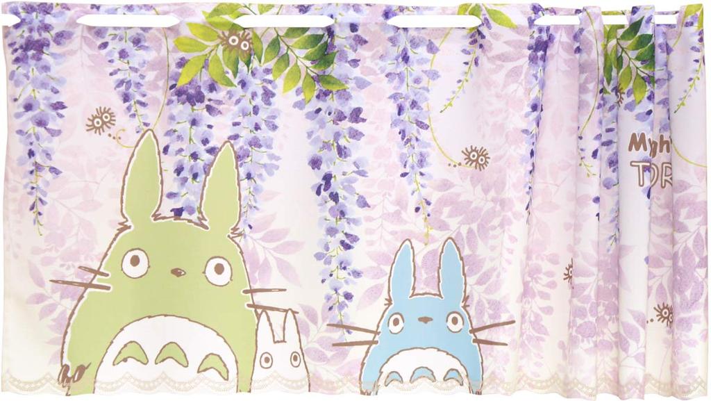 Noren Kobo My Neighbor Totoro Cafe Curtain 120cm Wide x 47cm Wisteria 11285 Tapestry, Long, Totoro,