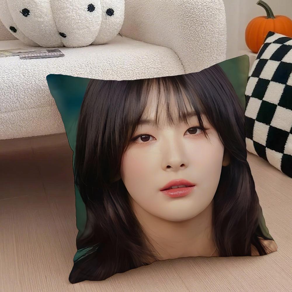 singer charismatic SSeulgi KKang Seulgi Cushion Cover Throw Pillow Cover Hidden Button Durable Polyester Chair Cushion