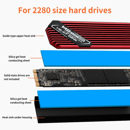 Радиатор SSD, ультратонкая профессиональная алюминиевая твердотельная охлаждающая термоподставка для жесткого диска для M.2 SSD 2280