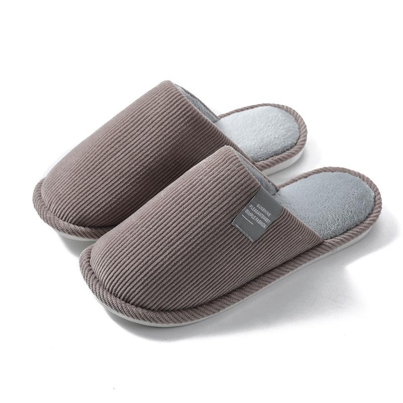 Cotton Slippers Women's Autumn and Winter Indoor Home Thick-soled Non-slip Floor Support Couple Warm Wool Shoes Confinement Shoes