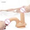 Realistic Double Ended Dildo Dual Sided Headed Penetration Simulated Penile Sucker Sex Toy For Woman