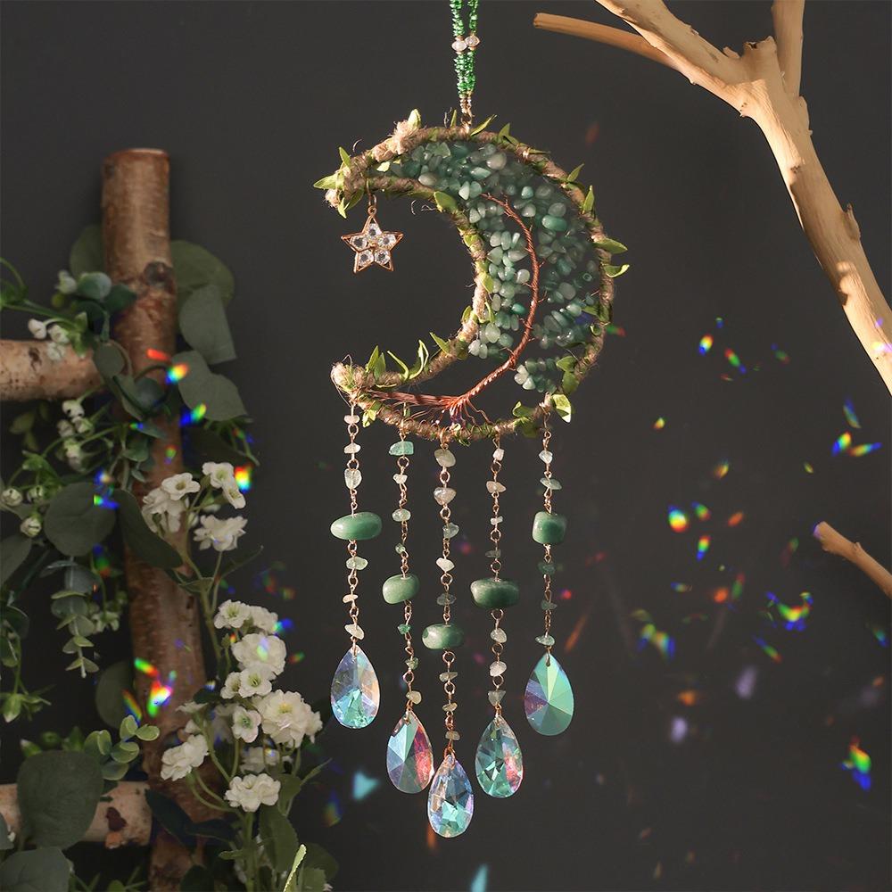 Factory Price Charm Natural Crystal Wind Chime Healing Wind Chime Hanging Ornament Car Decoration Easter Day Gift Sun Catchers