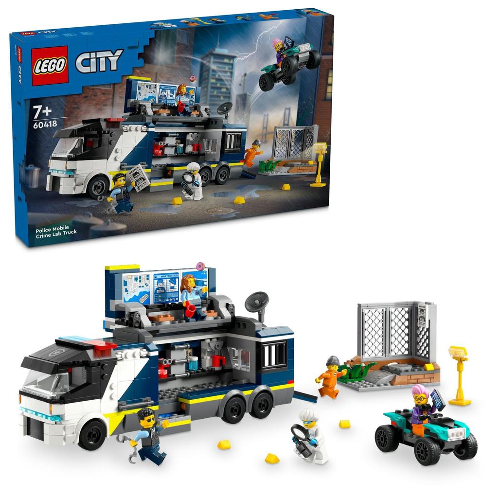 LEGO City Police Truck Crime Lab Toy Toy Present Birthday Block Christmas Boys Girls Children 7 Years Old 8 Years Old 9 Years Old Elementary School