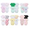 Baby's Jumpsuit Set Summer Short-sleeved Cartoon Cute Rompers Baby's Pure Cotton Clothes 4Pcs Set