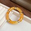 New Splicing Bamboo Tube Acrylic Round Bangles for Women Men Fashion Smuding Geometric Bracelets Elastic Bangle Couple Jewelry X