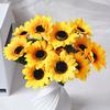 1 Bouquet 7 Heads Artificial Sunflower Faux Silk Flowers Home Wedding Decor