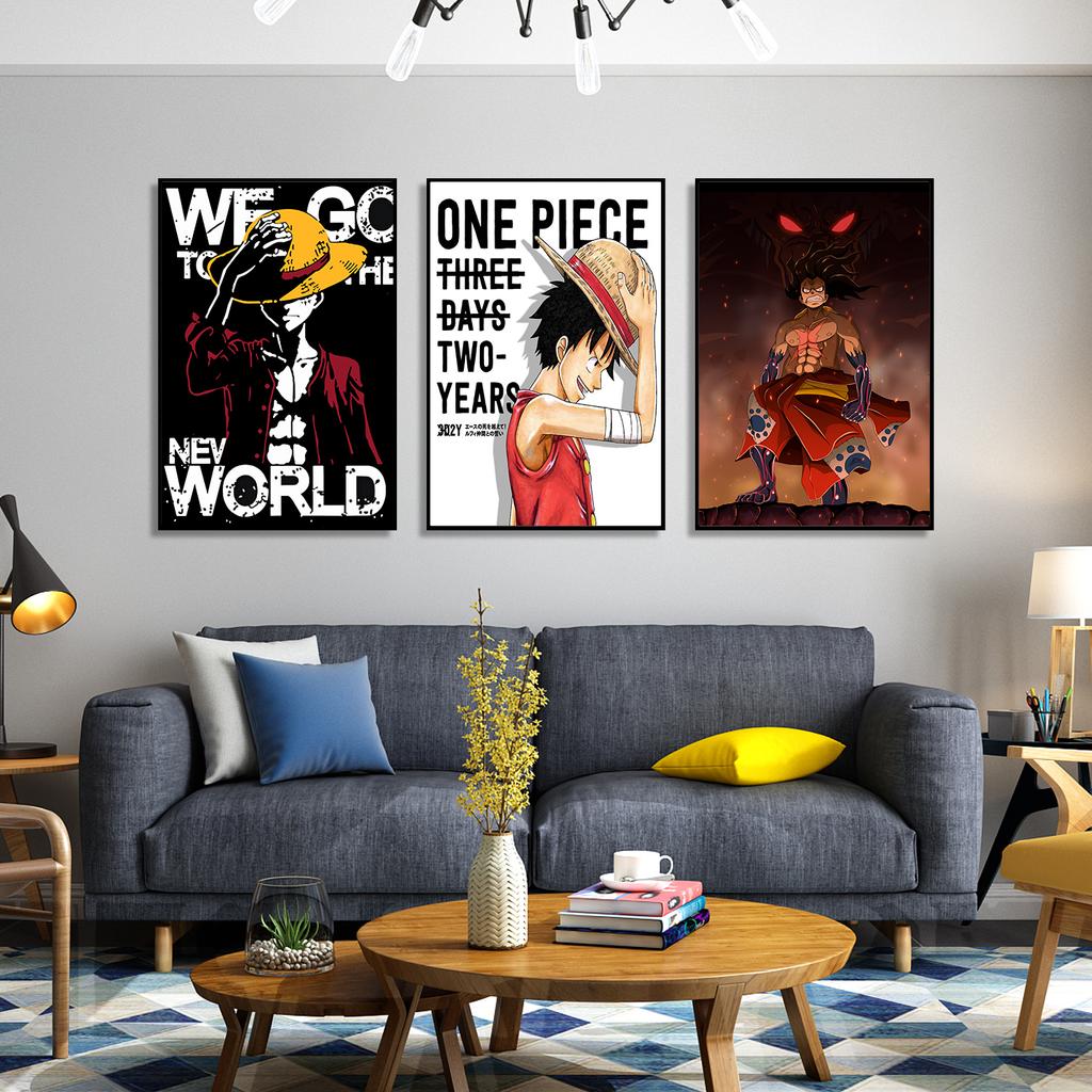 Японское аниме, сплошной постер, настенная живопись, «разыскивается Луффи», холст с изображением битвы, картины для дома, гостиной, спальни, декор