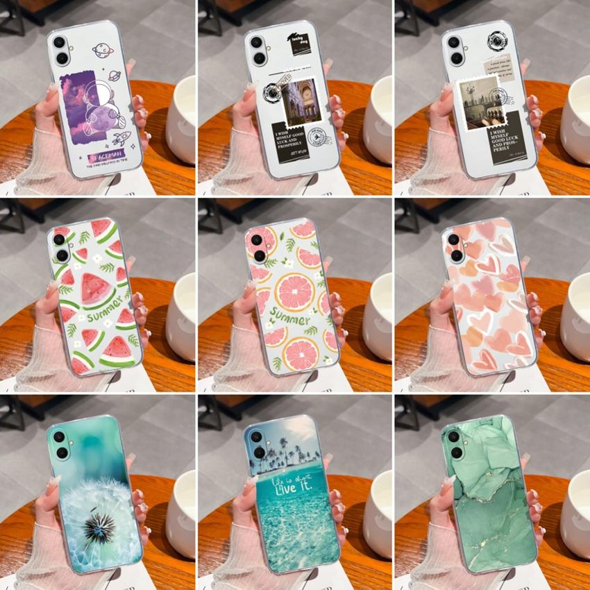 For Samsung A07 A71 M36 F36 F56 A17 A37 A53 A54 Phone Case Summer Fruit Patterns Ultra Thin Transparent TPU Protective Shell For Samsung Bumper Casing