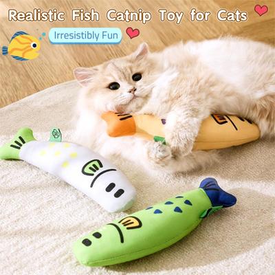Игрушки для кошек Плюшевая интерактивная игрушка для кошек с кошачьей мятой для скучающей домашней взрослой кошки