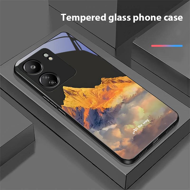 Темно-лесной белый для Xiaomi Redmi 13C Note13 12 Pro Plus 5G Note 9 13T Pro POCO X6 F5 F6 Черный чехол для телефона из закаленного стекла