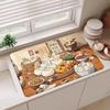 Мультяшный кухонный коврик из диатомовой земли, впитывающий, нескользящий, теплоизоляционный