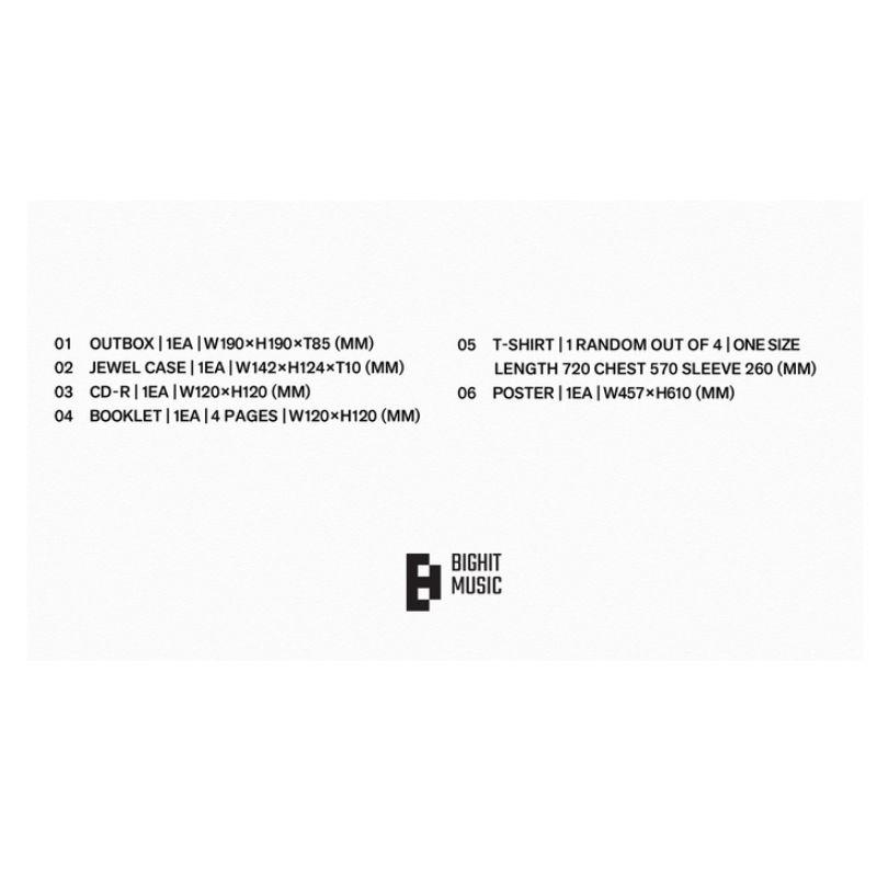 BTS ARIRANG Футболка CD-бокс-сет – Официальный альбом + Случайная футболка + Постер