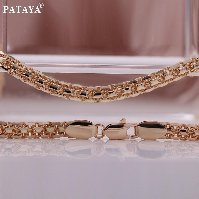 PATAYA Медная цепочка-браслет цвета розового золота, ожерелье, итальянское ремесло, изысканная гладкая, удобная для ношения цепочка