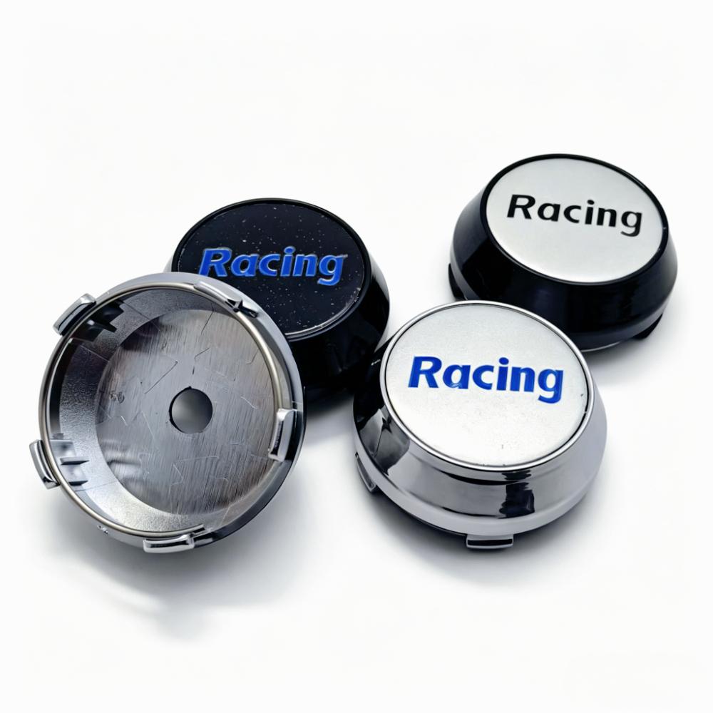 4pcs Racing Sport Letters Logo Badge Car Wheel Center Caps 60MM Clips 56MM Wheels Hub High Cap Rim Hubcaps Cover Car Accessories